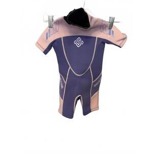 SABSKIN Toddler Kids Short Sleeve Wetsuit Purple and Pink Size 2